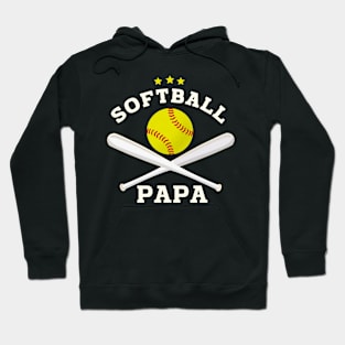 Softball Papa Baseball Lover Dad Hoodie